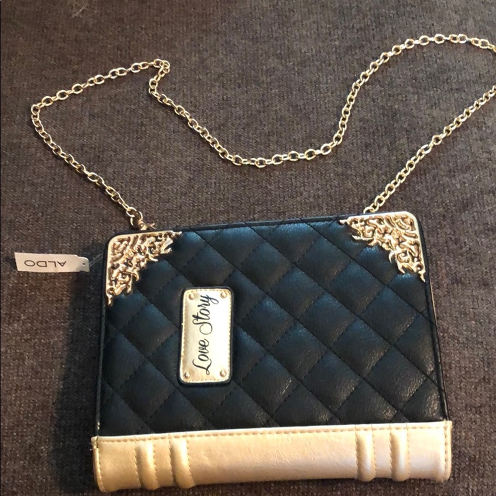 Aldo shoulder bag black and gold